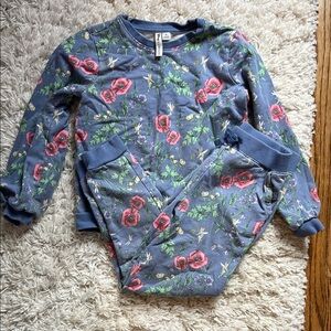 Janie and Jack Blue Floral Disney tinker bell Kids Matching Set